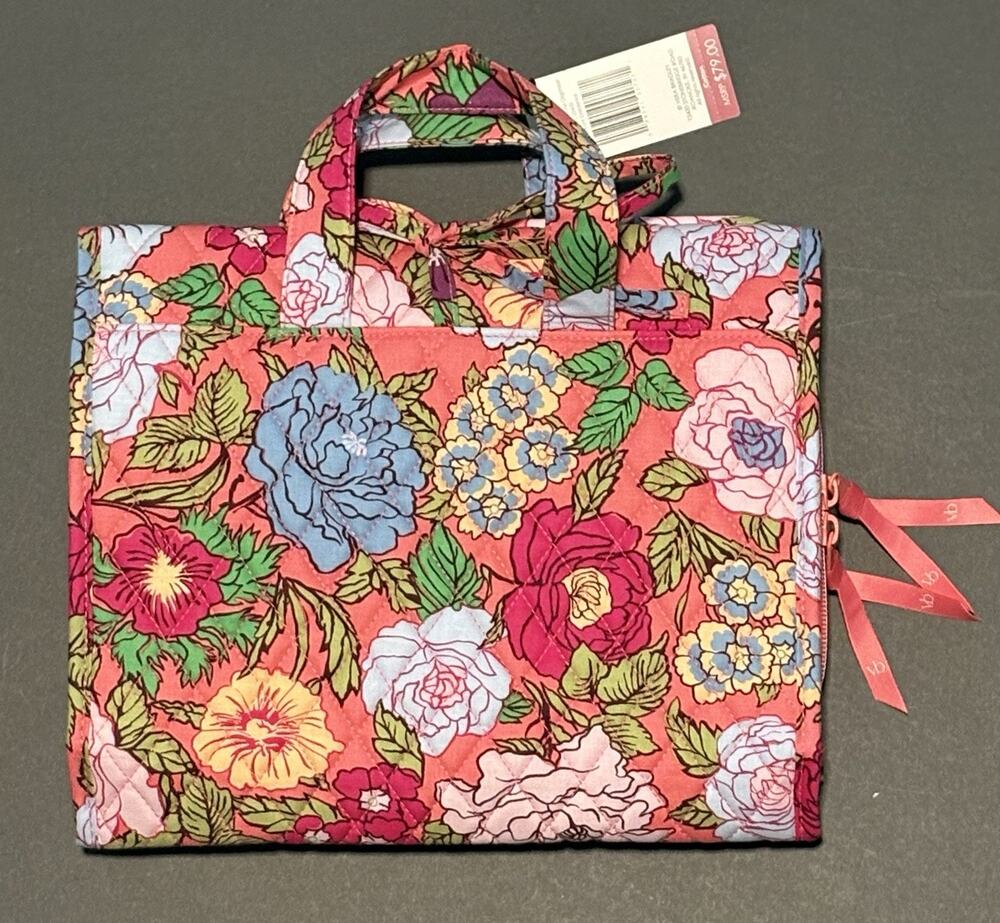 Vera Bradley Vibrant Gardenias Hanging Travel Organizer Toiletries Makeup NWT